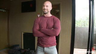 Muscle stud Mitch Vaughn tied up and used in a public bar