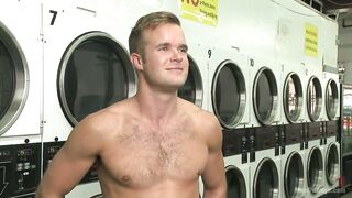 Cute guy overpowered and edged in the laundromat