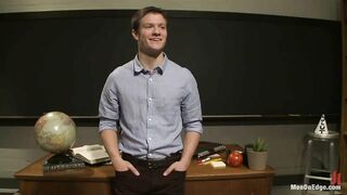 Hot student taken down and edged in the classroom