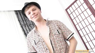 Sweet young Lucho and his big uncut teen cock