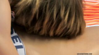 Nervous tattooed twink goes all the way