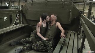 Army stud Reece ass fucks twink Edwin